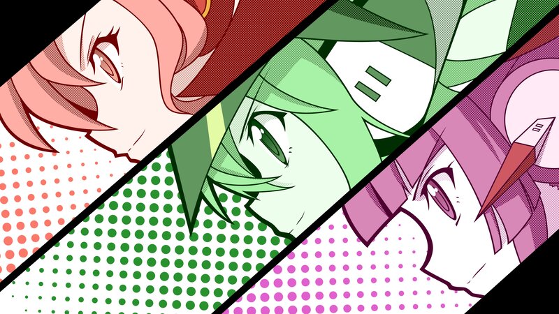 Three Anime Characters — Pink, Dynamic