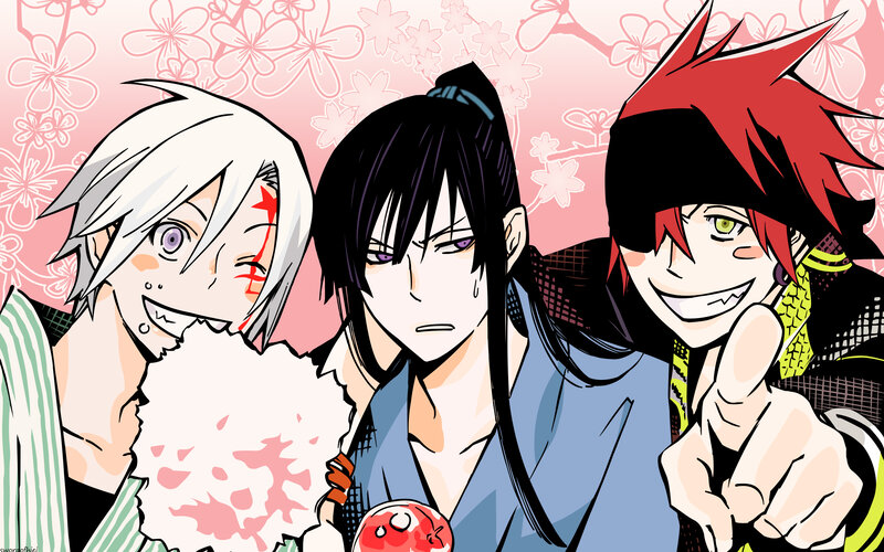 Three Anime Characters — Pink, Playful, Spring
