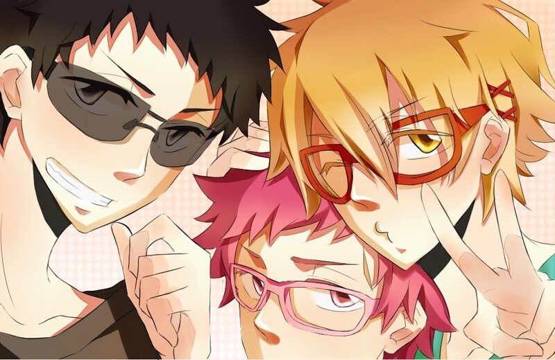three anime characters posing