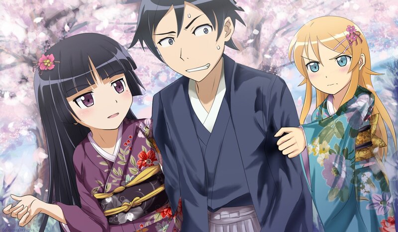 Three Anime Characters — Purple, Calm, Spring