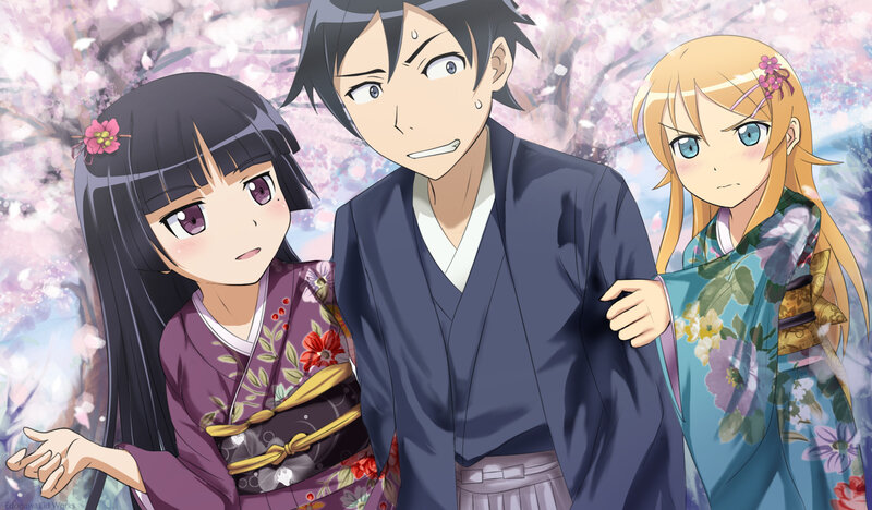 Three Anime Characters — Purple, Calm