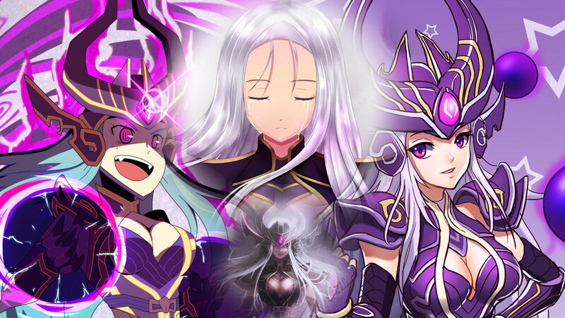 Three Anime Characters — Purple, Dramatic, Armor