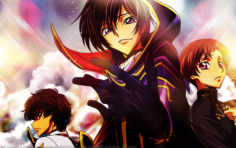 Three Anime Characters — Purple, Dramatic, Clouds