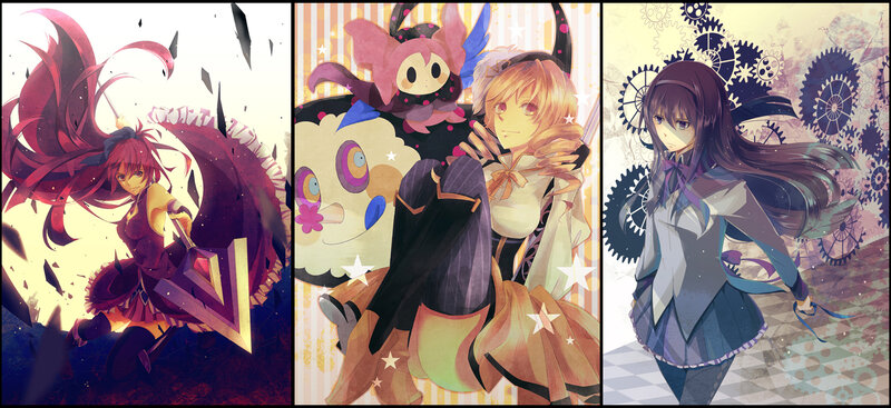 Three Anime Characters — Purple, Dramatic, Gears