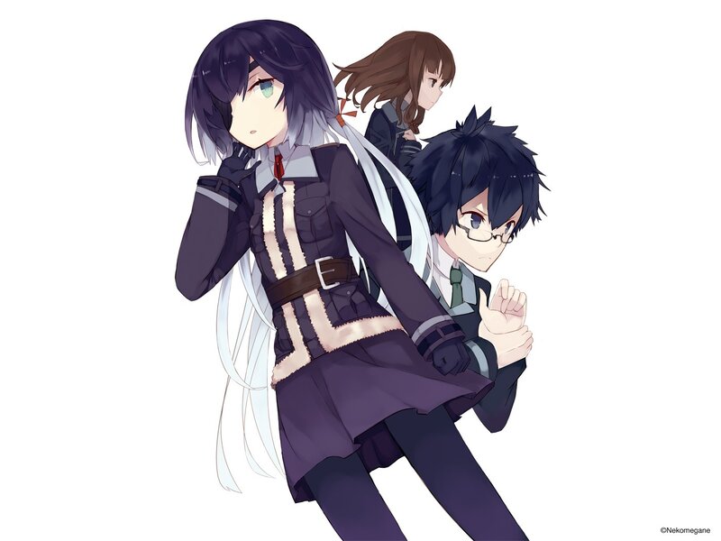 Three Anime Characters — Purple, Dramatic, Glasses