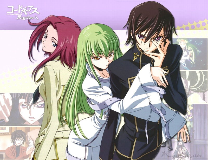 Three Anime Characters — Purple, Dramatic, Manga Art