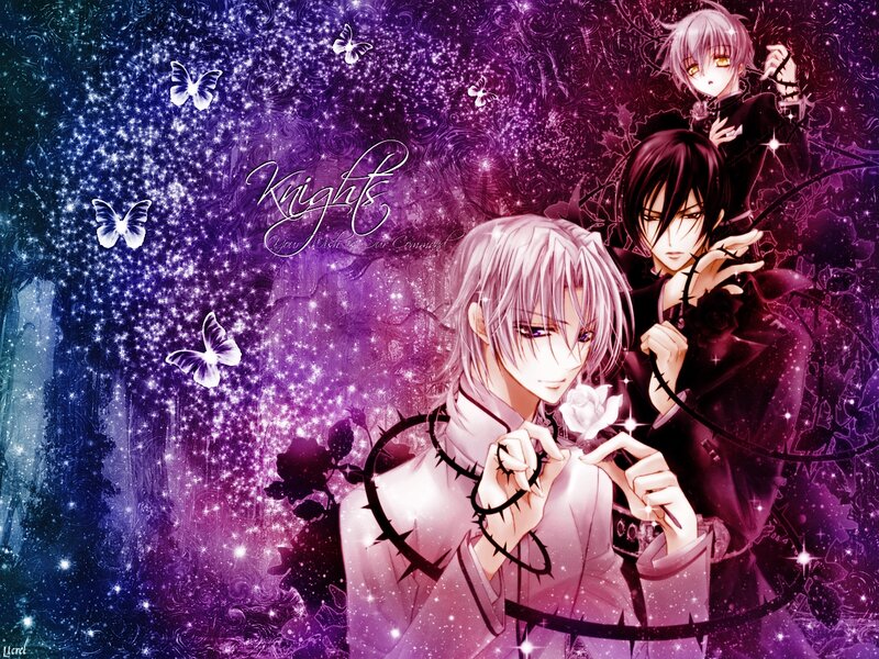 Three Anime Characters — Purple, Dramatic, Night, Butterflies