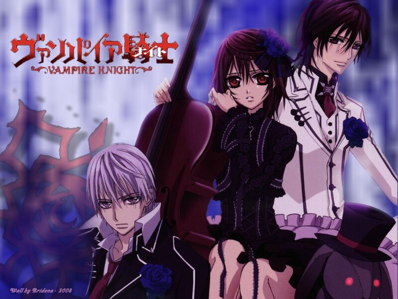 Three Anime Characters — Purple, Dramatic, Night, Cello, Top Hat, Rose