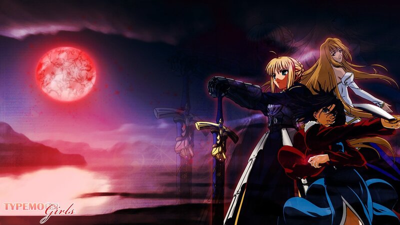 Three Anime Characters — Purple, Dramatic, Night, Sword