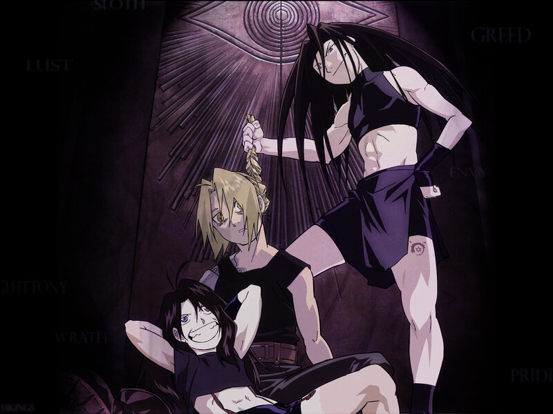 Three Anime Characters — Purple, Dramatic, Sins of the Seven Deadly Sins