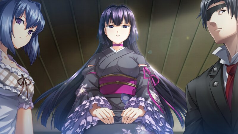 Three Anime Characters — Purple, Dramatic, Woman in Kimono