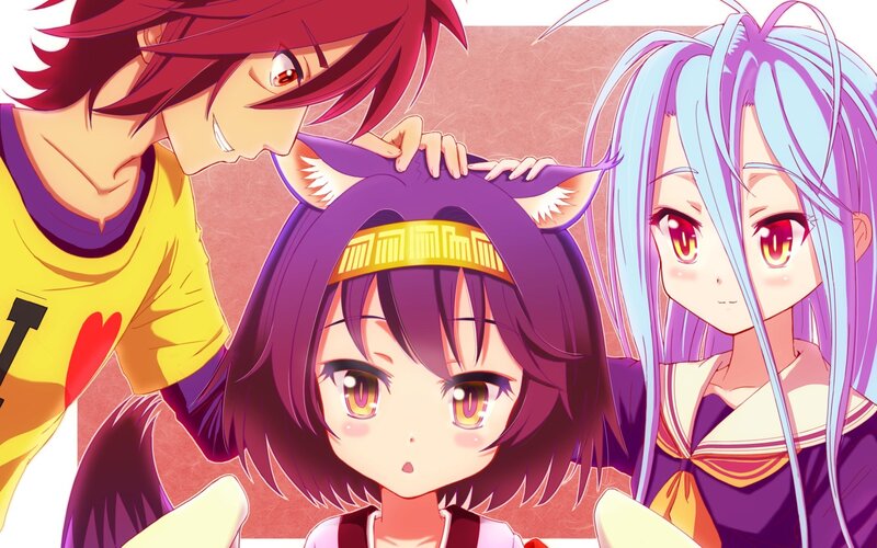 Three Anime Characters — Purple, Playful, Cat Ears
