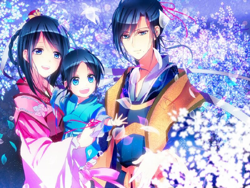 Three Anime Characters — Purple, Serene, Spring
