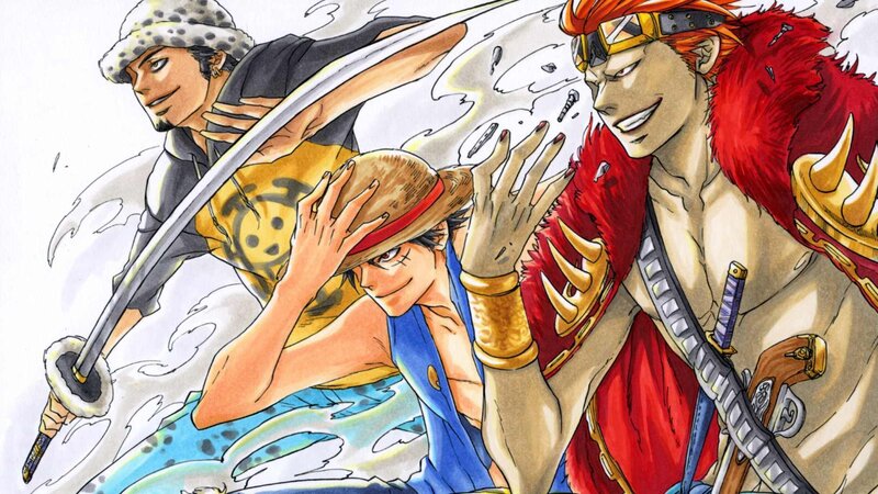 Three Anime Characters — Red, Action-packed