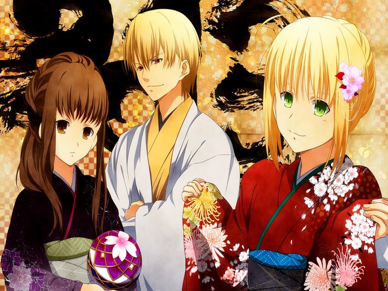 Three Anime Characters — Red, Calm