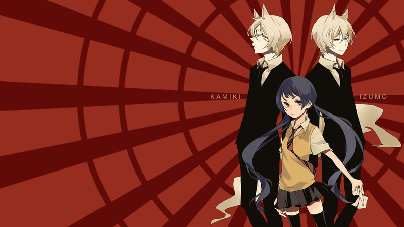 Three Anime Characters — Red, Dramatic, Cat Ears