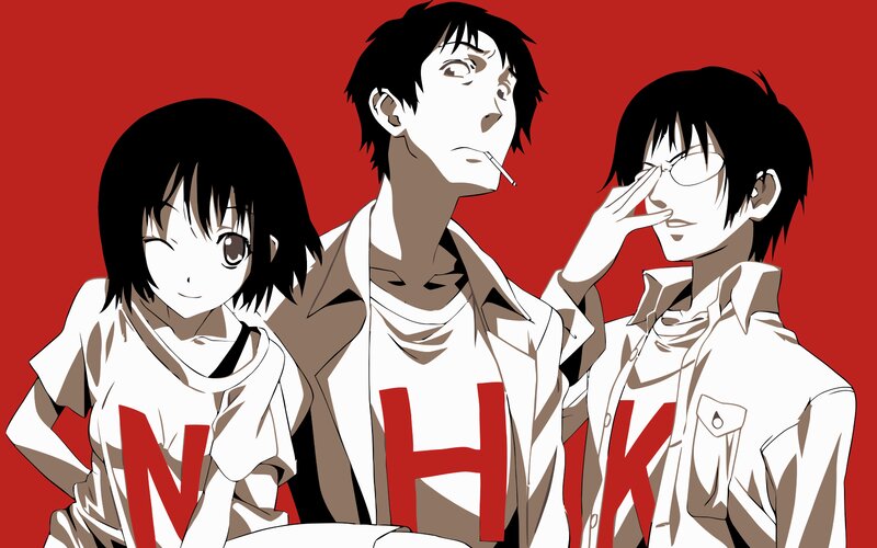 Three Anime Characters — Red, Dramatic, Cigarette
