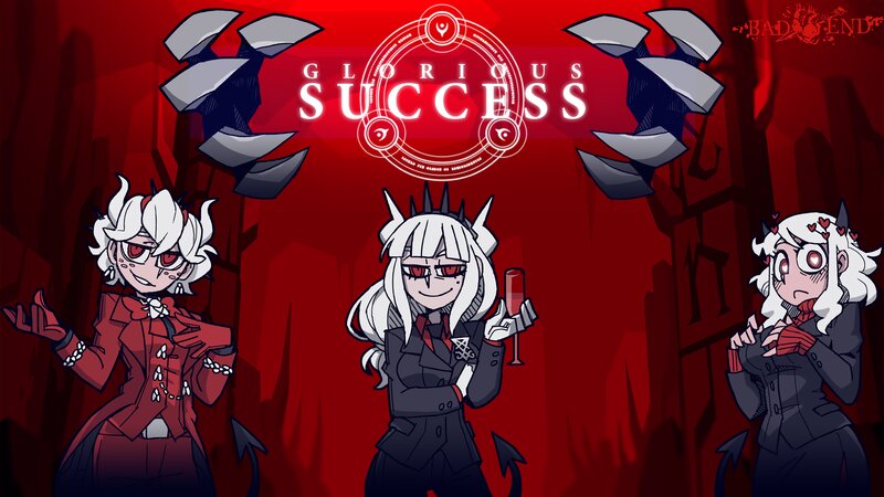 Three Anime Characters — Red, Dramatic, Digital Art, Champagne Glass