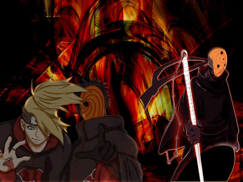 Three Anime Characters — Red, Dramatic, Fire