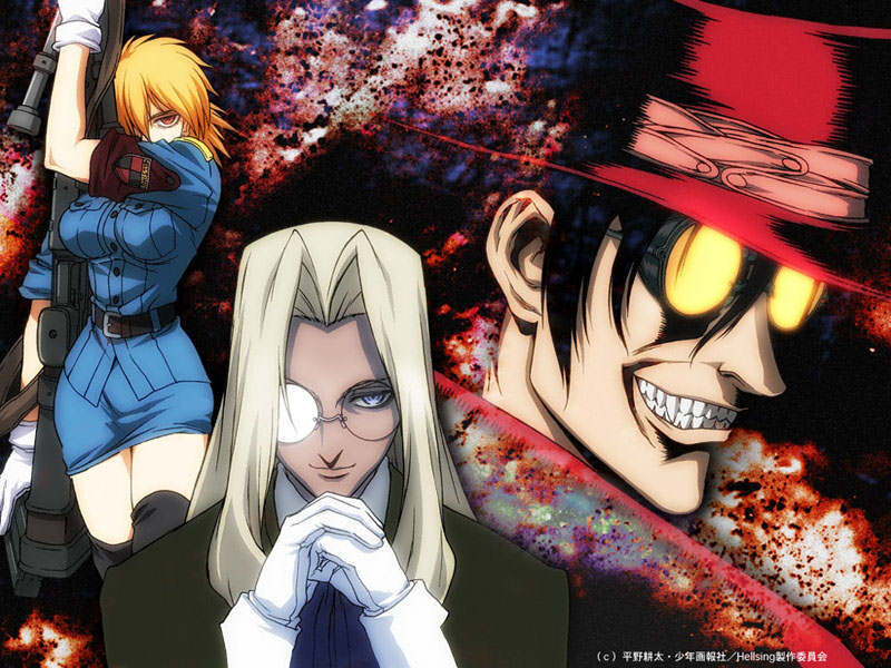 Three Anime Characters — Red, Dramatic, Gun