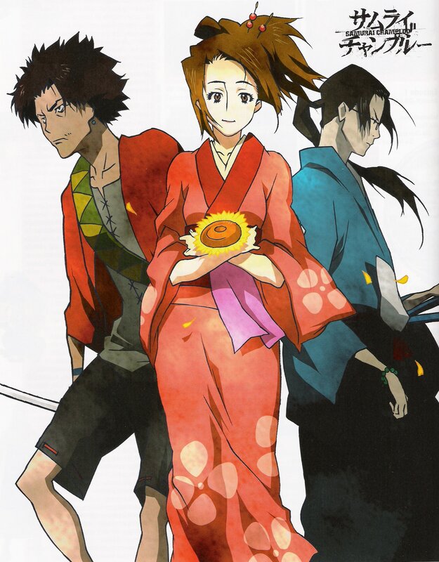 Three Anime Characters — Red, Dramatic, Kimono
