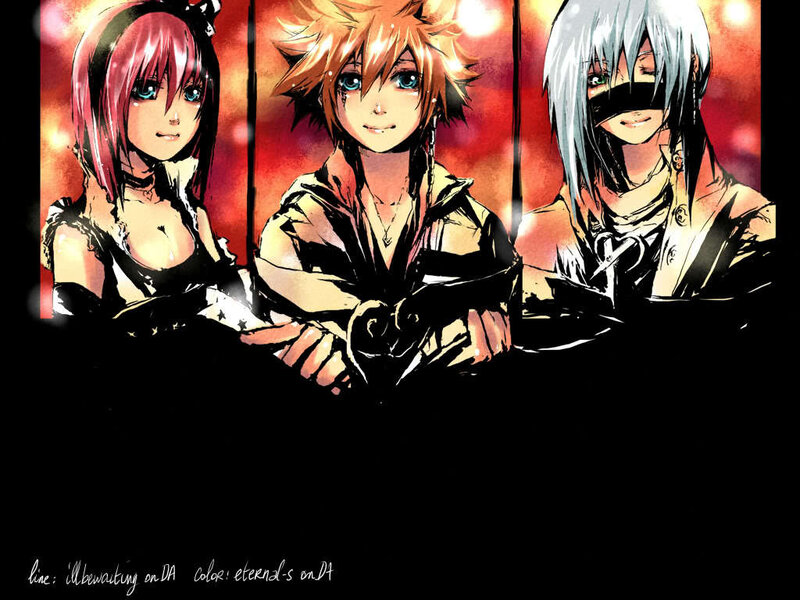 Three Anime Characters — Red, Dramatic, Manga
