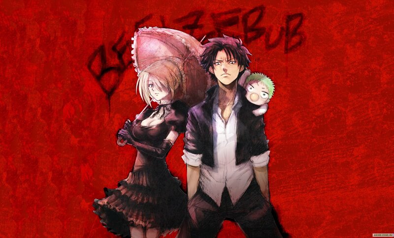 Three Anime Characters — Red, Dramatic, Manga, Umbrella