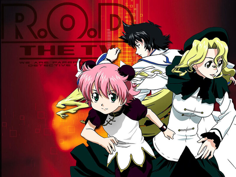 Three Anime Characters — Red, Dramatic, Text