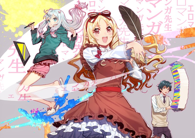 Three Anime Characters — Red, Energetic, Manga
