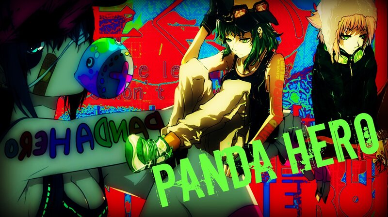 Three Anime Characters — Red, Energetic, Text Overlay
