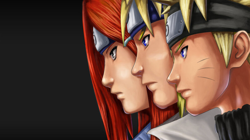 Three Anime Characters — Red, Serious