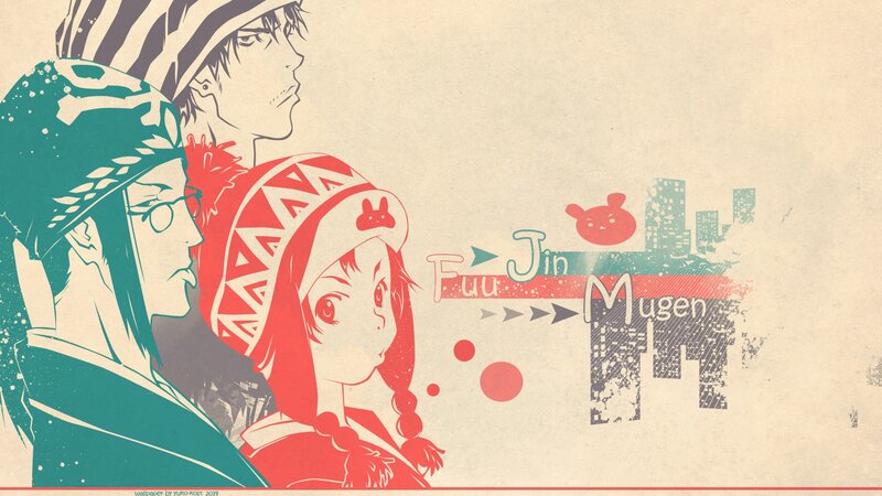 Three Anime Characters — Red, Stylized