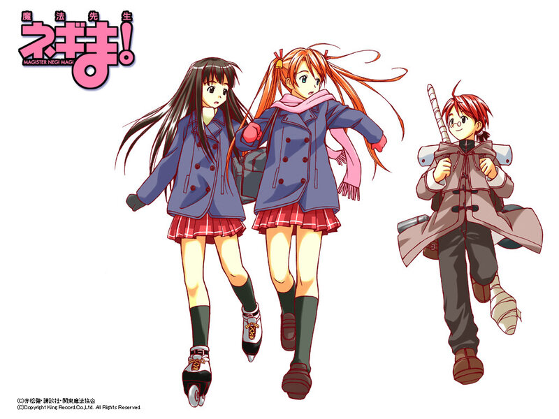 Three Anime Characters Running — Blue, Active