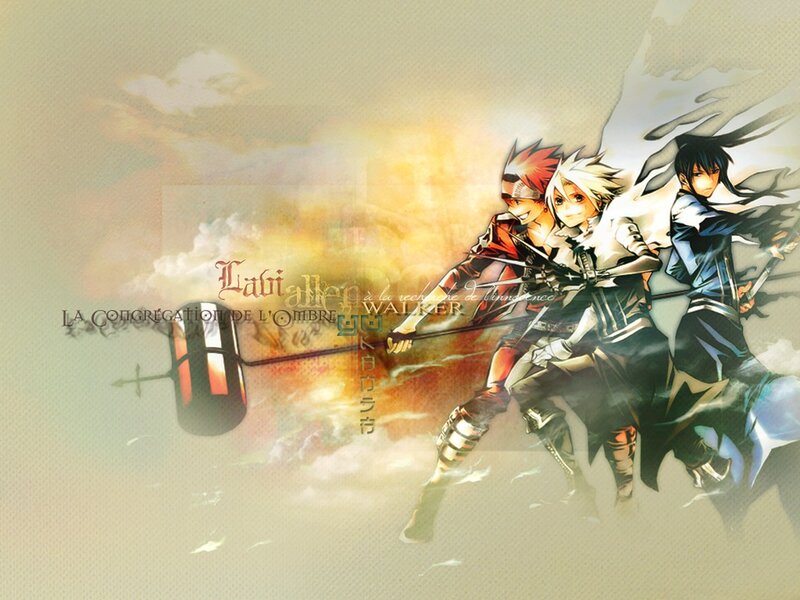 Three Anime Characters Running — White
