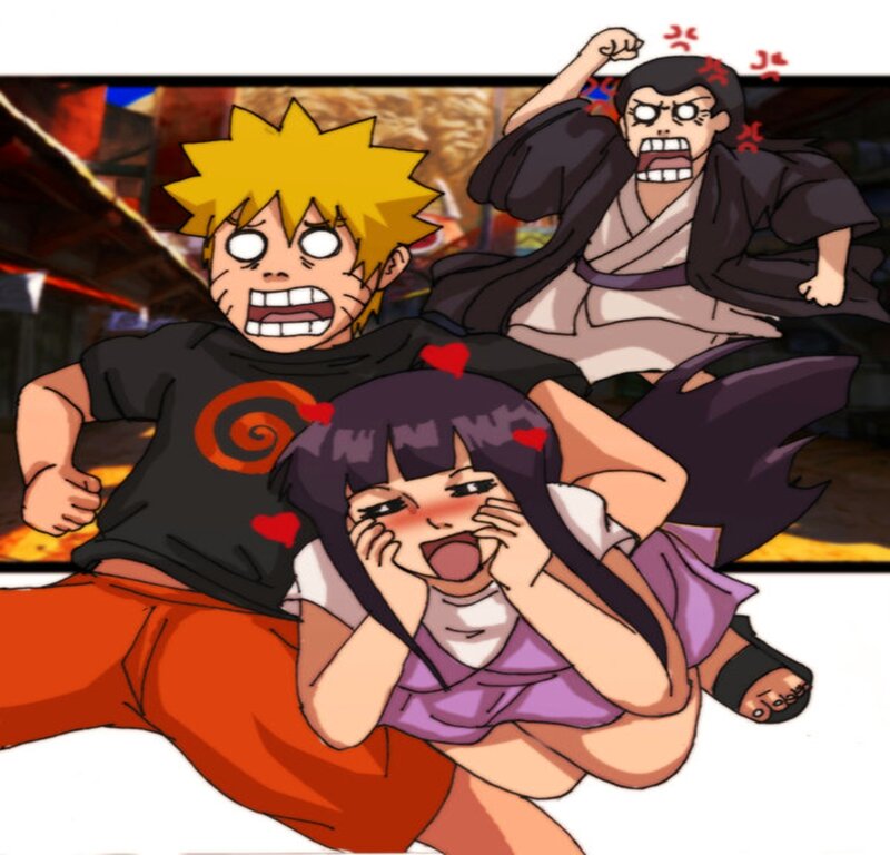 Three Anime Characters Running — Yellow