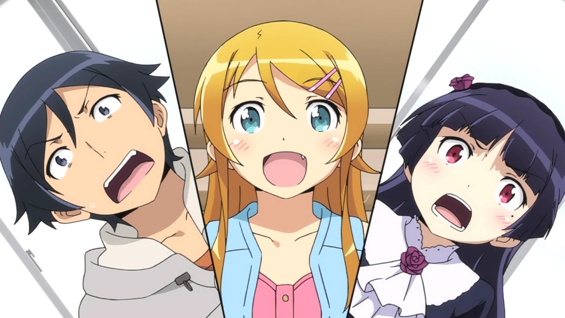 three anime characters shocked