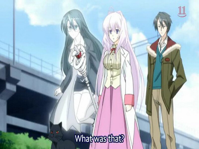 Three Anime Characters Standing — Blue