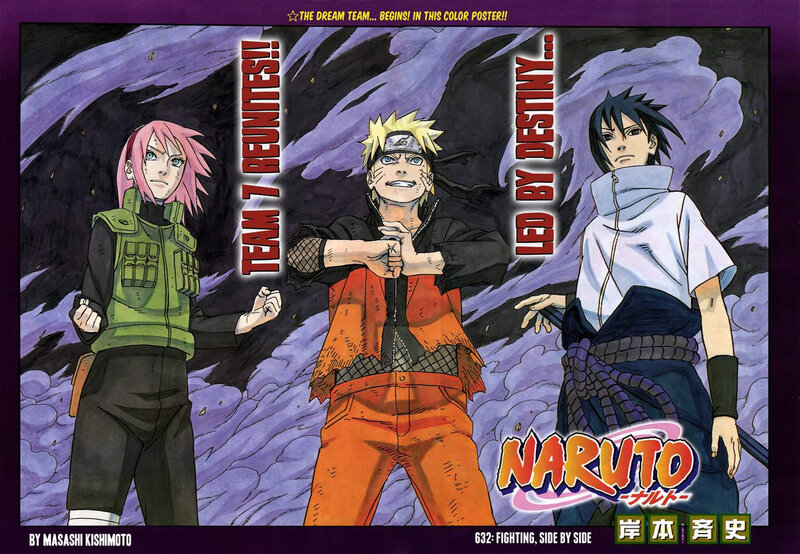 Three Anime Characters Standing — Purple