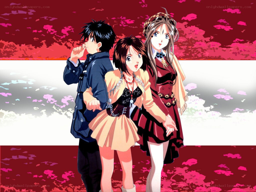 three anime characters standing together