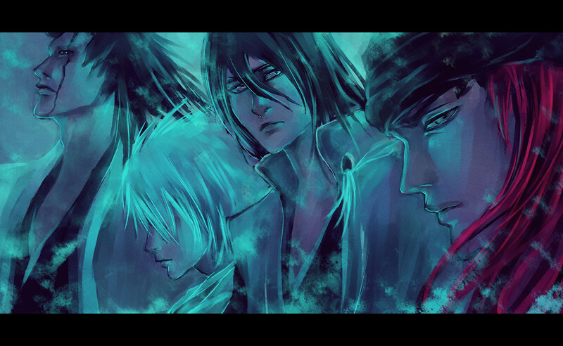 Three Anime Characters — Teal, Dramatic