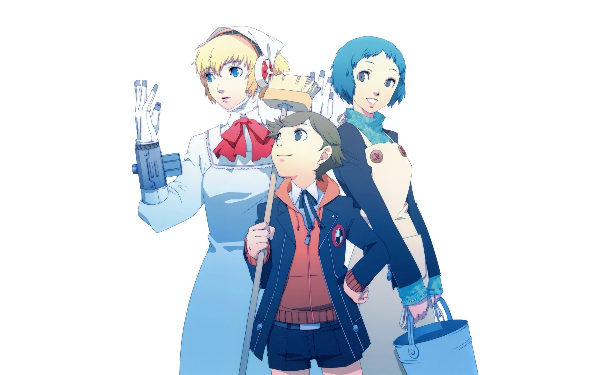 three anime characters together