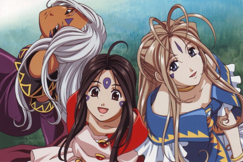 three anime characters together