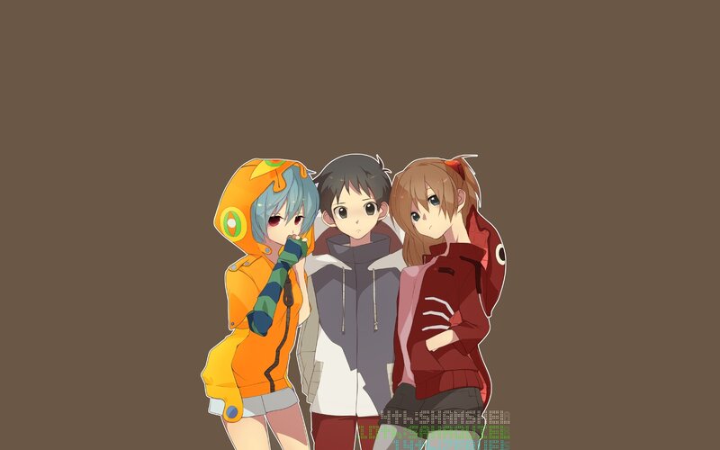 three anime characters together