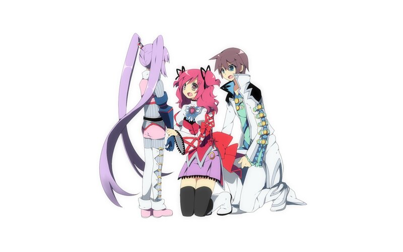 three anime characters together