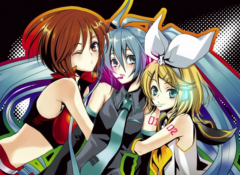 Three anime characters together