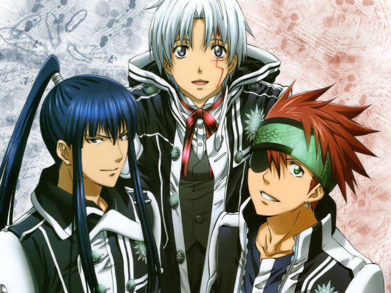 three anime characters together