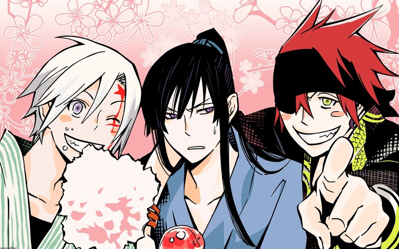 Three anime characters together