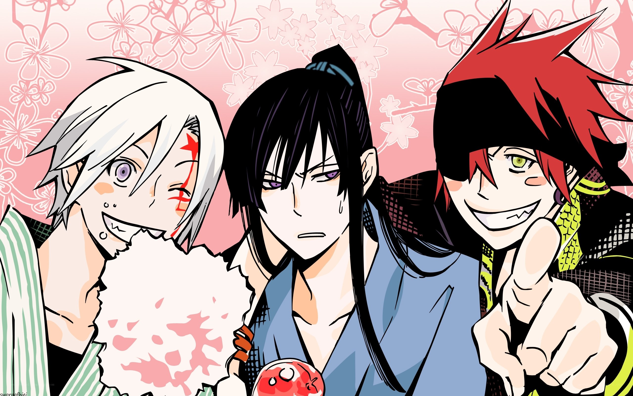 Three anime characters together