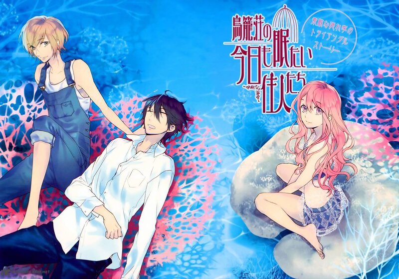 Three Anime Characters Underwater — Blue, Serene