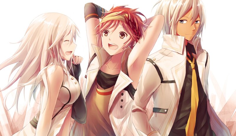 Three Anime Characters — White, Bright